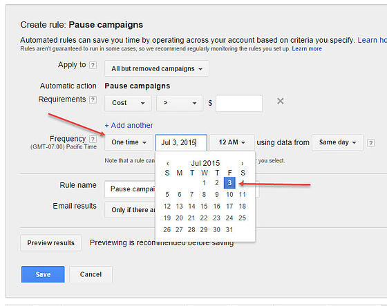 how to pause your adwords campaigns during the holidays