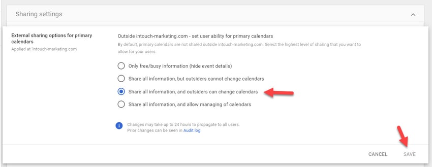 Adding G Suite Calendar to Outlook-Step 4